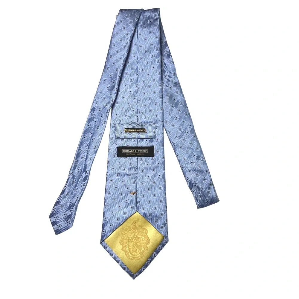 Donald J. Trump Necktie‎ Mens Light Blue Geometric Designer Neck Tie